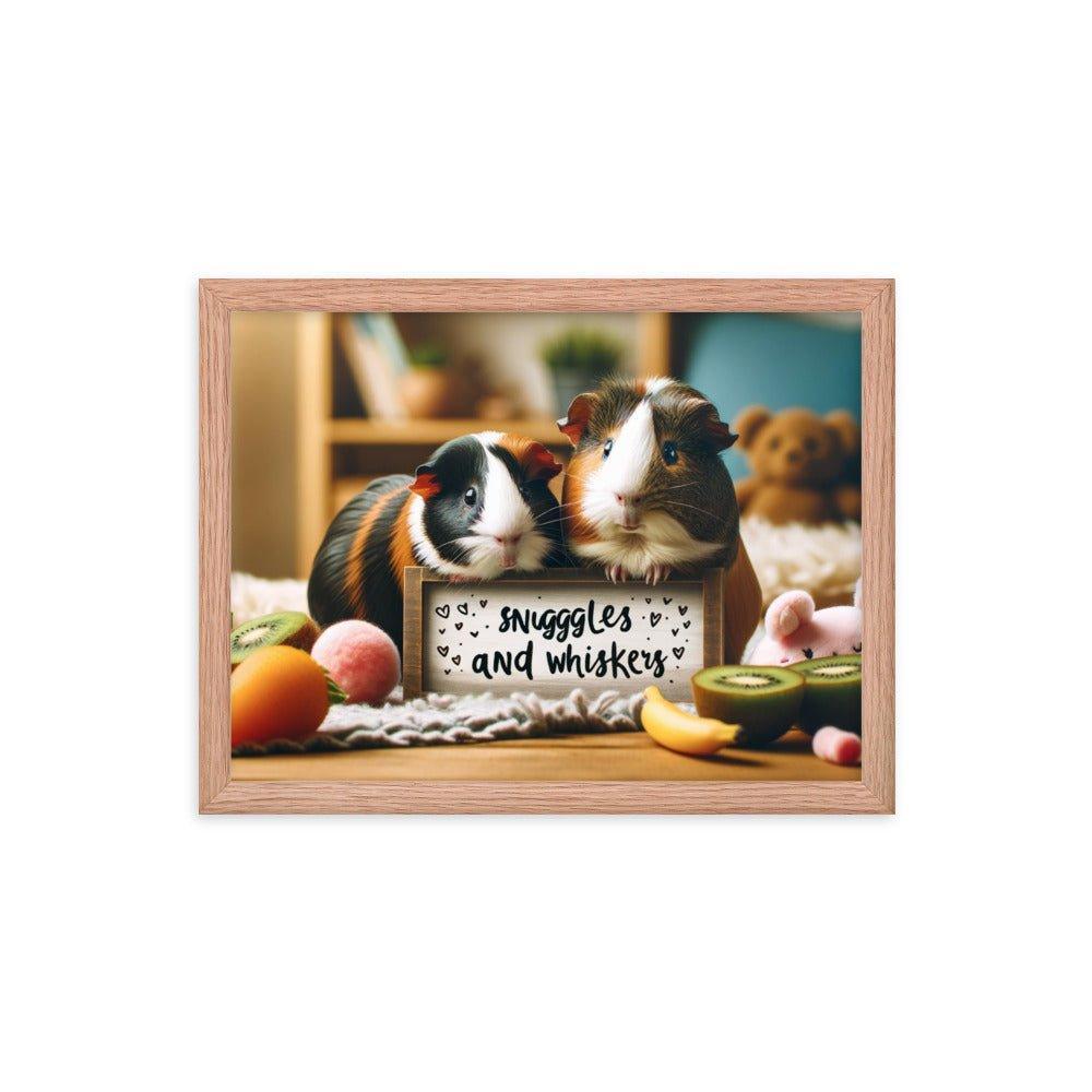 'Snuggles and Whiskers' Cozy Guinea Pig Companions Photo Framed Poster - Oh Posters