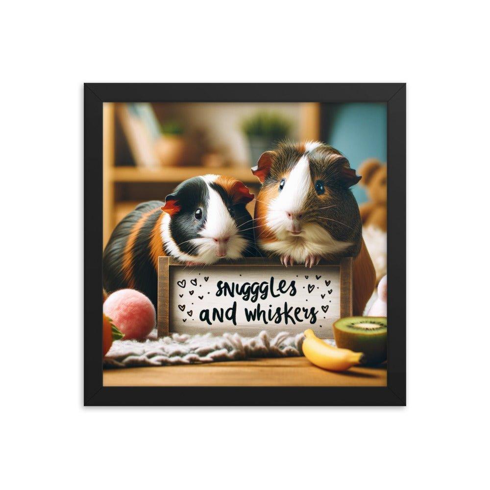 'Snuggles and Whiskers' Cozy Guinea Pig Companions Photo Framed Poster - Oh Posters