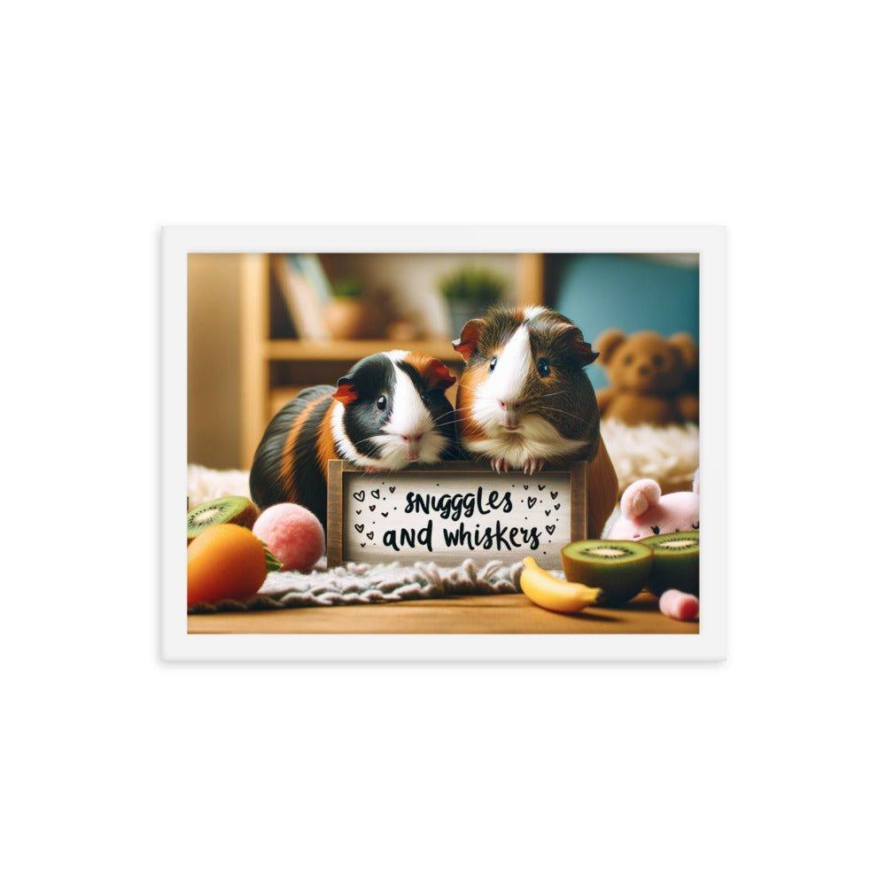 'Snuggles and Whiskers' Cozy Guinea Pig Companions Photo Framed Poster - Oh Posters