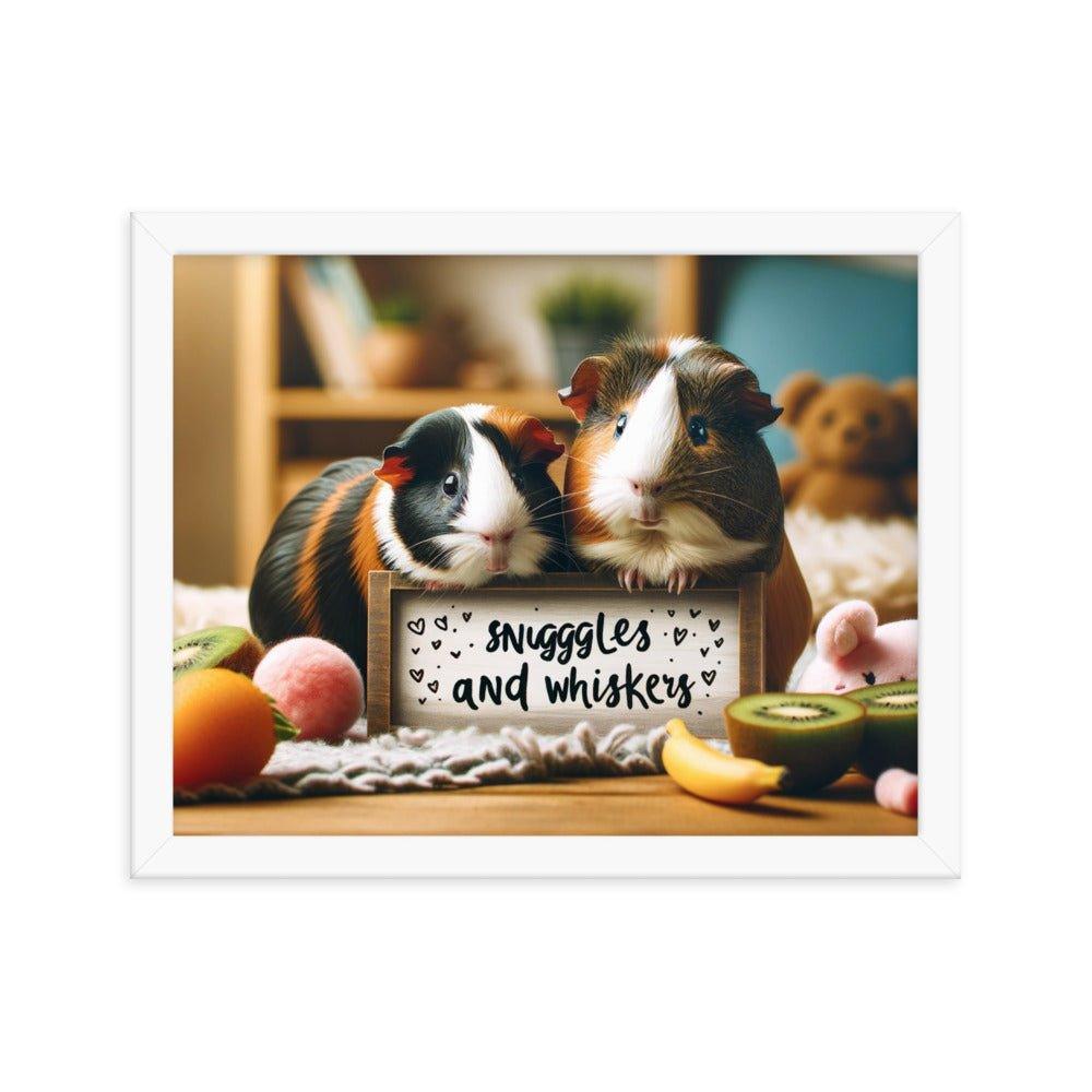 'Snuggles and Whiskers' Cozy Guinea Pig Companions Photo Framed Poster - Oh Posters