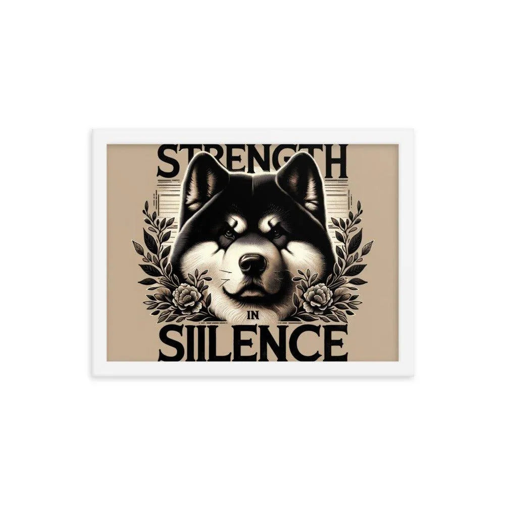 'Strength in Silence' Akita Art Framed Poster - Oh Posters