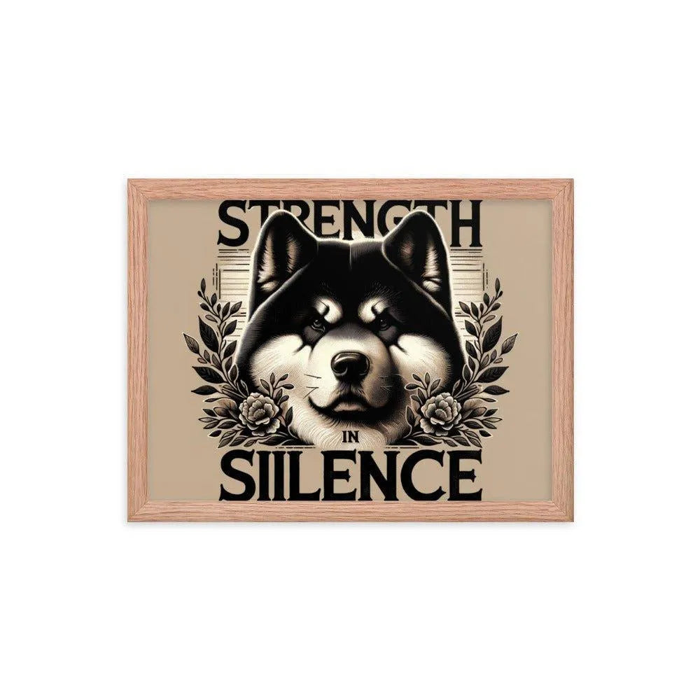 'Strength in Silence' Akita Art Framed Poster - Oh Posters