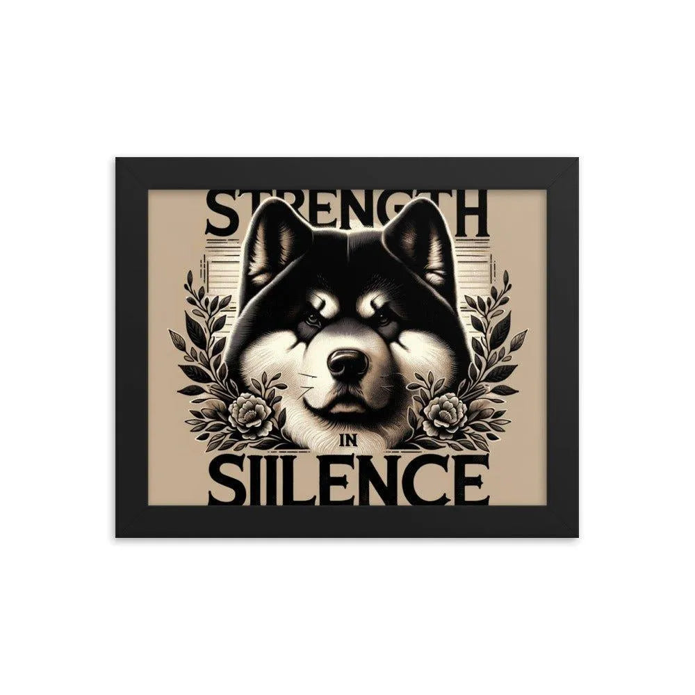 'Strength in Silence' Akita Art Framed Poster - Oh Posters