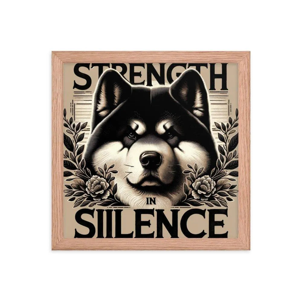 'Strength in Silence' Akita Art Framed Poster - Oh Posters