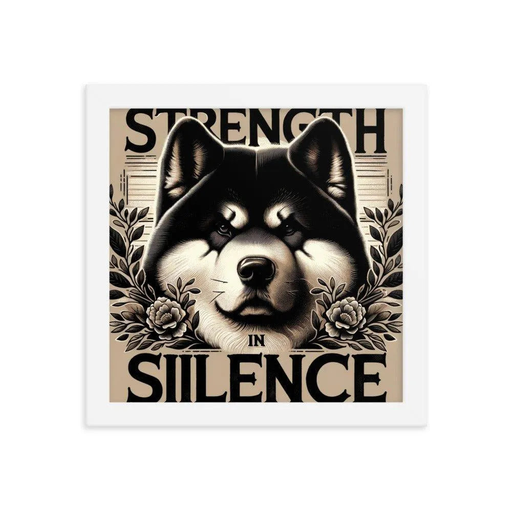 'Strength in Silence' Akita Art Framed Poster - Oh Posters