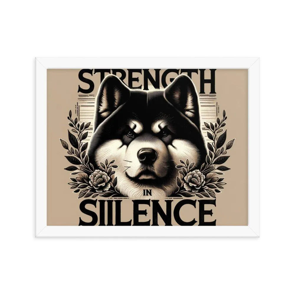 'Strength in Silence' Akita Art Framed Poster - Oh Posters