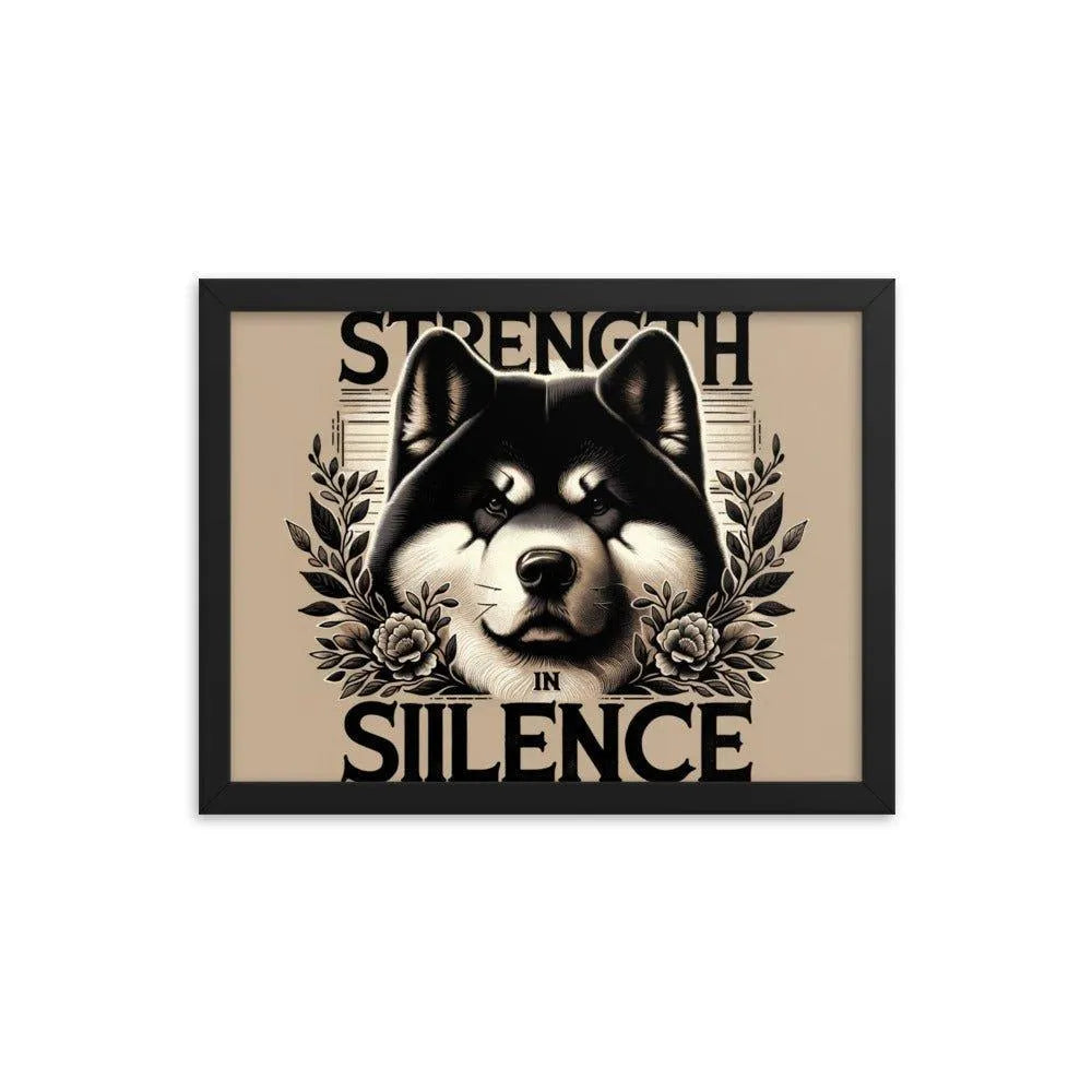 'Strength in Silence' Akita Art Framed Poster - Oh Posters