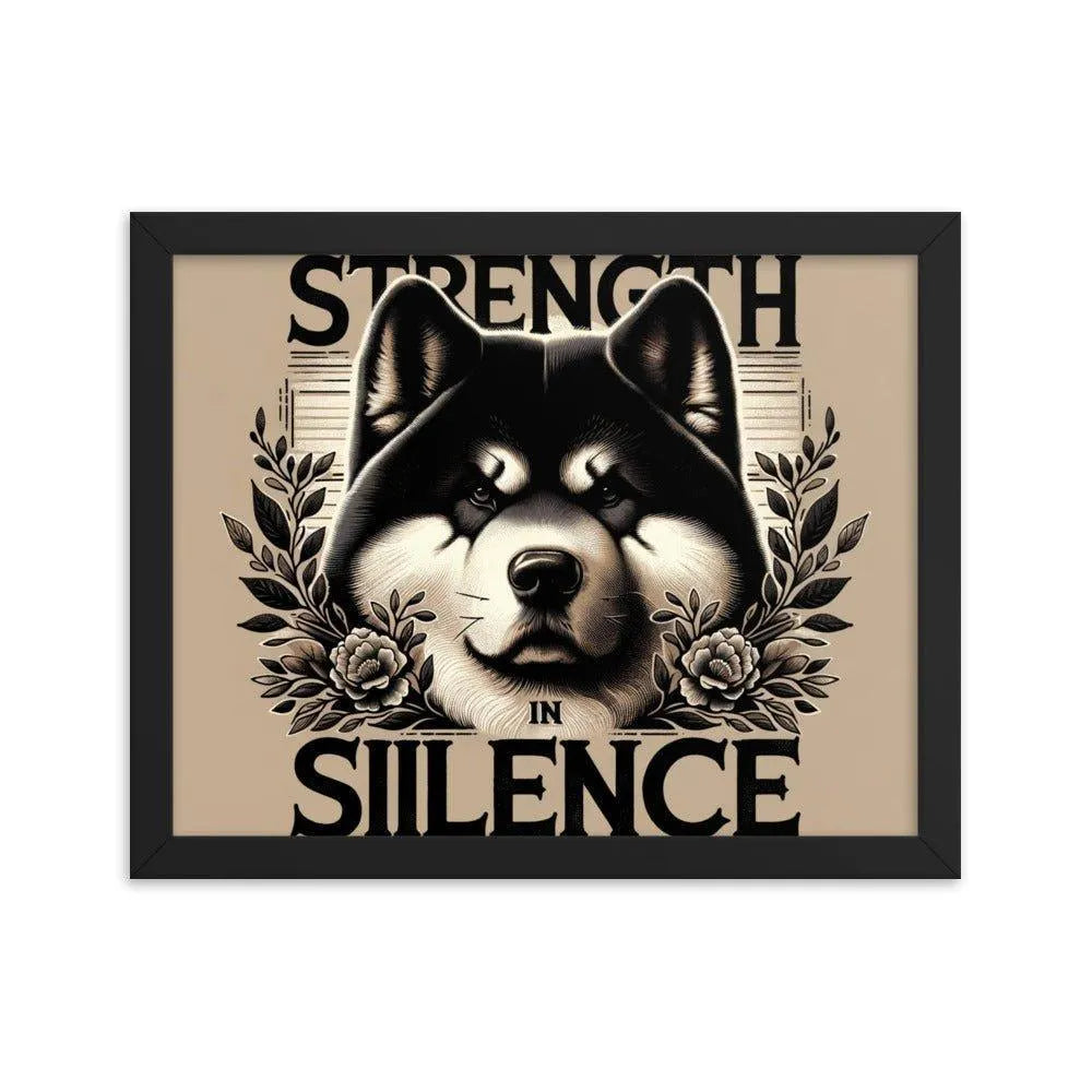 'Strength in Silence' Akita Art Framed Poster - Oh Posters