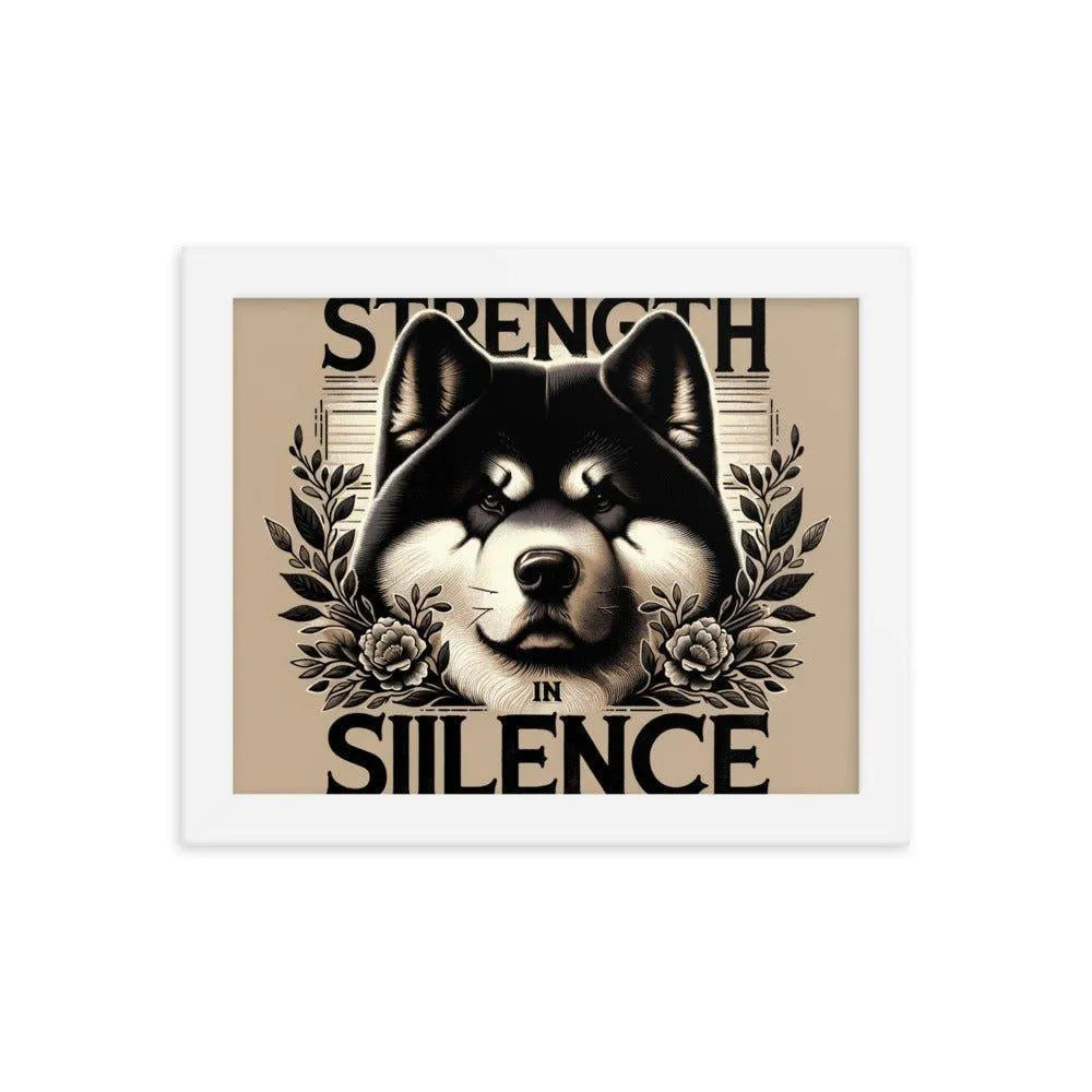 'Strength in Silence' Akita Art Framed Poster - Oh Posters