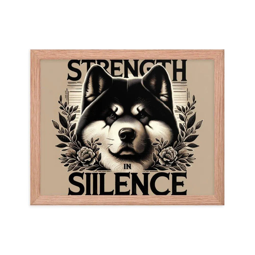 'Strength in Silence' Akita Art Framed Poster - Oh Posters