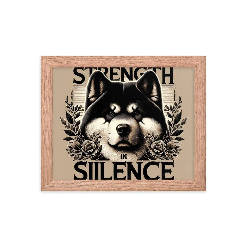 'Strength in Silence' Akita Art Framed Poster - Oh Posters