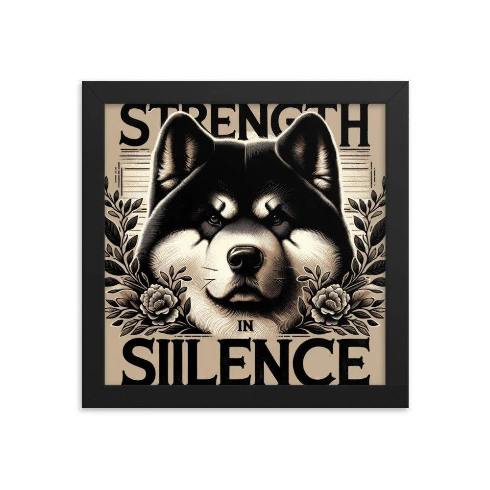 'Strength in Silence' Akita Art Framed Poster - Oh Posters