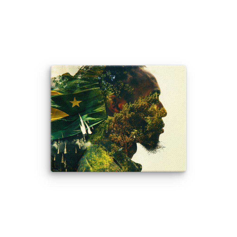 Jamaican Man Nature Inspired Double Exposure Art Thin Canvas - Oh Posters