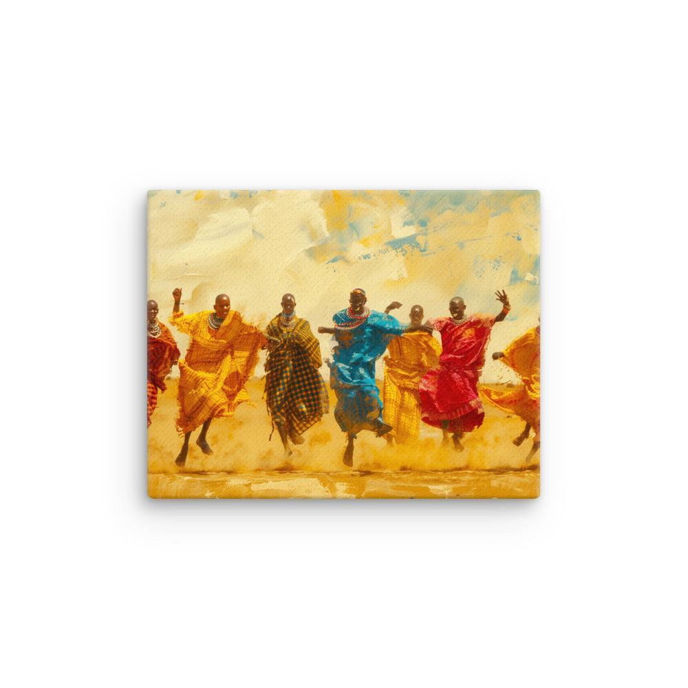 Kenya Vibrant Maasai Cultural Celebration Thin Canvas - Oh Posters
