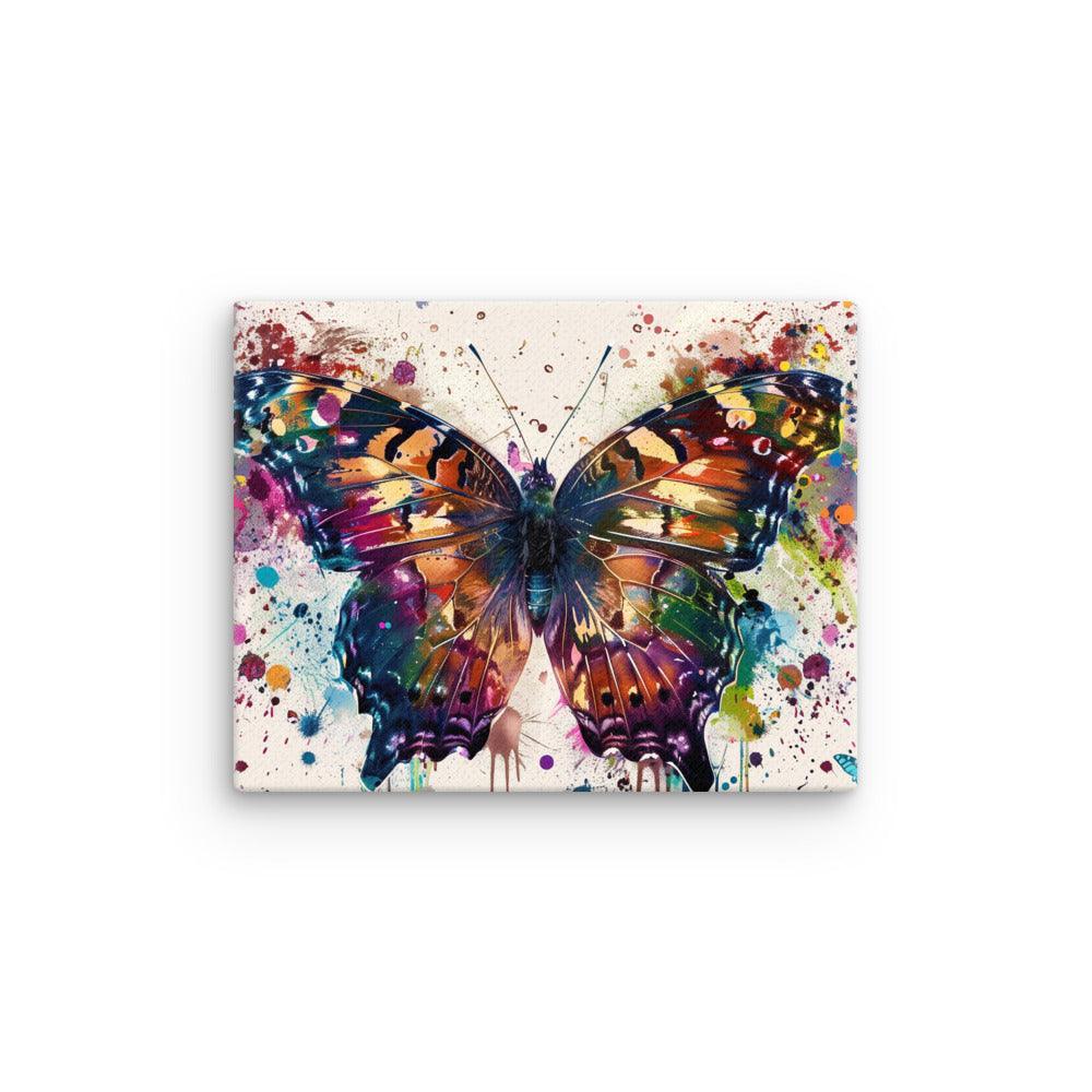 Vibrant Butterfly Colorful Splatter Modern Art Thin Canvas - Oh Posters