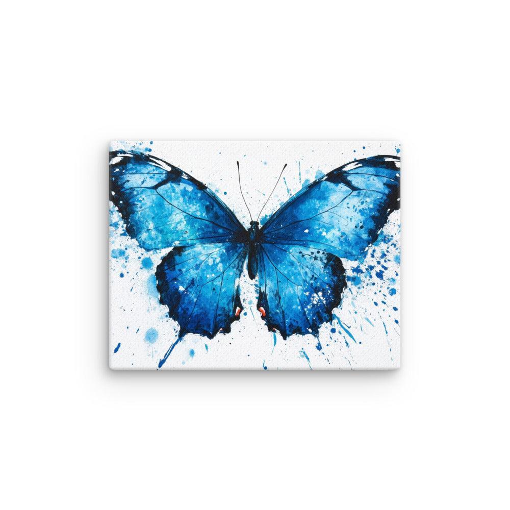 Blue Morpho Butterfly Abstract Watercolor Art Thin Canvas - Oh Posters