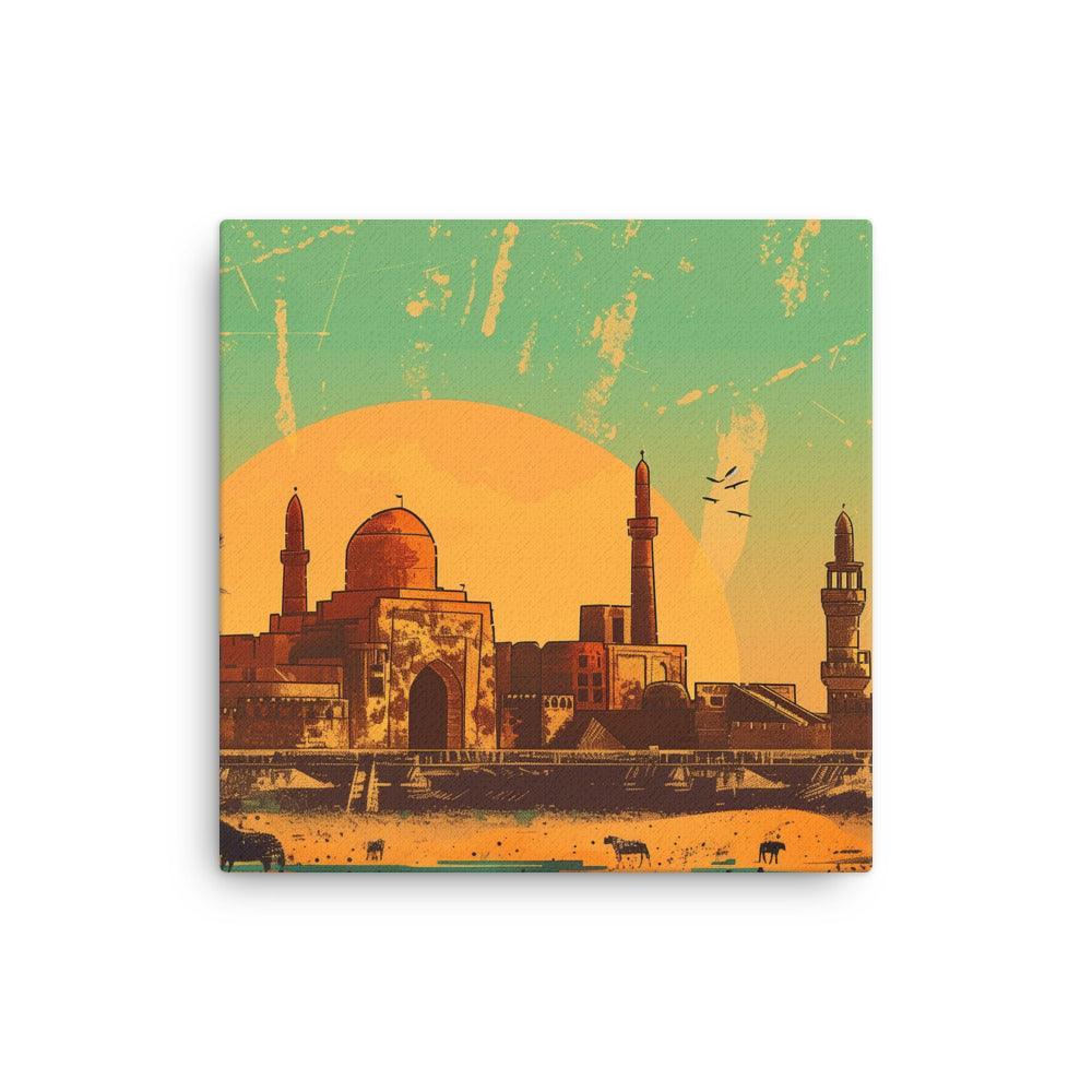 Iraq Desert Mosque Sunrise Scenic Art Thin Canvas - Oh Posters