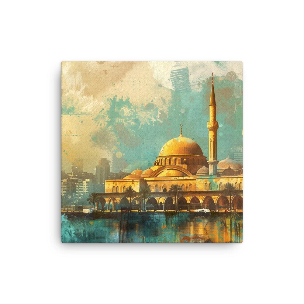 Lebanon Golden Mosque Urban Skyline Thin Canvas - Oh Posters