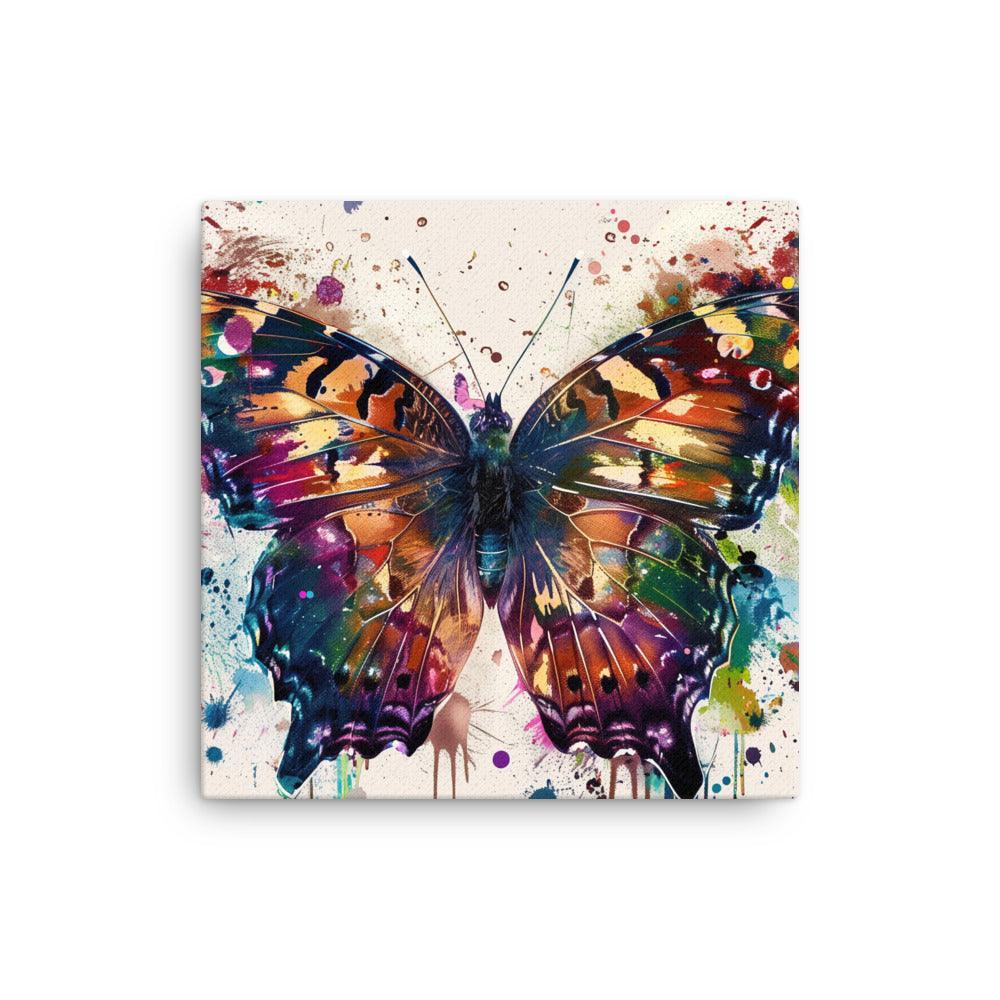 Vibrant Butterfly Colorful Splatter Modern Art Thin Canvas - Oh Posters