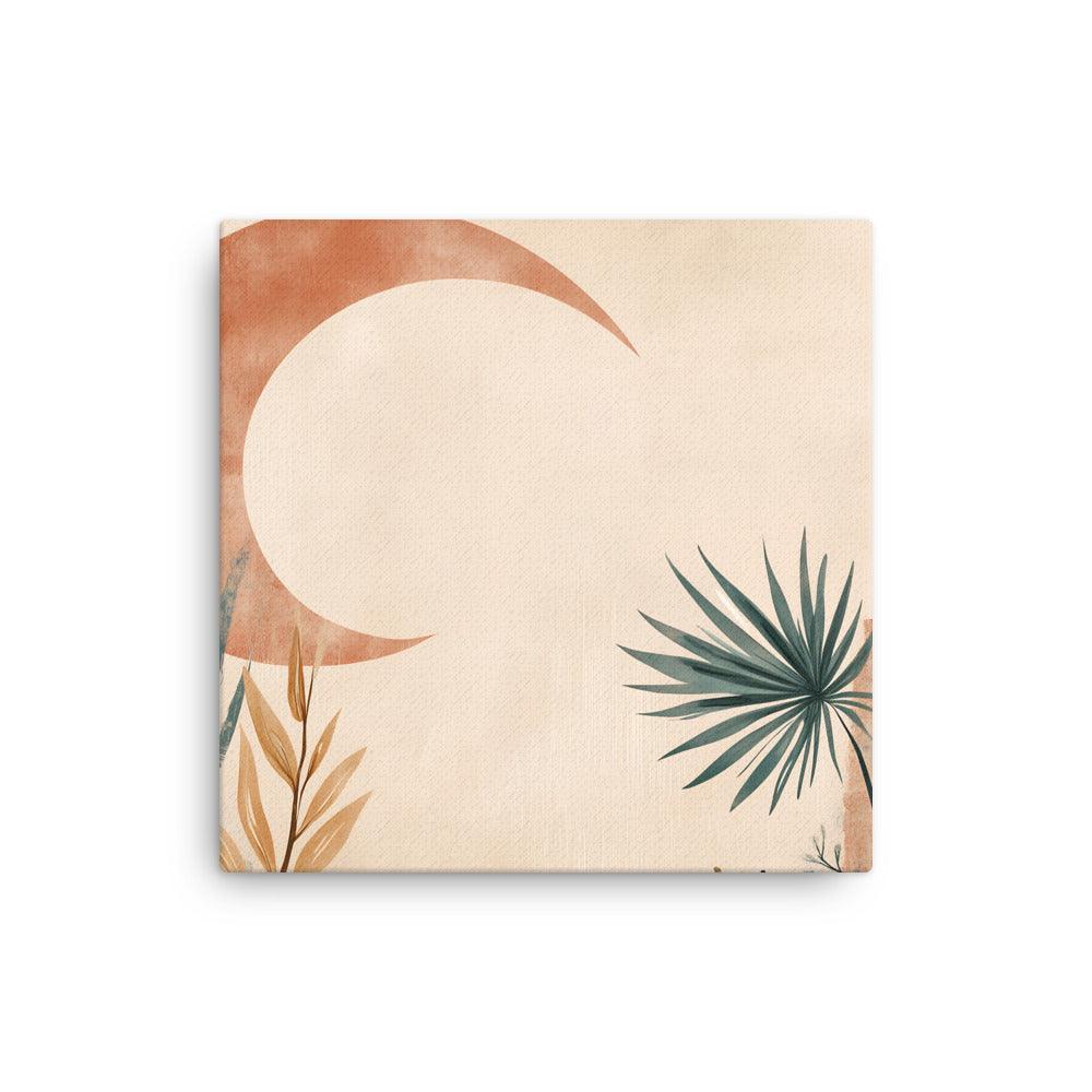 Boho Crescent Moon with Foliage Thin Canvas - Oh Posters