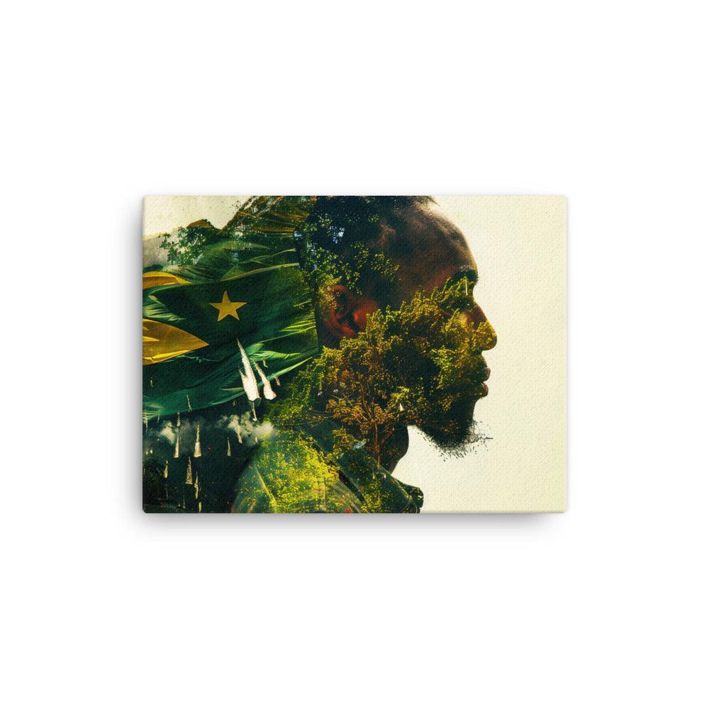 Jamaican Man Nature Inspired Double Exposure Art Thin Canvas - Oh Posters