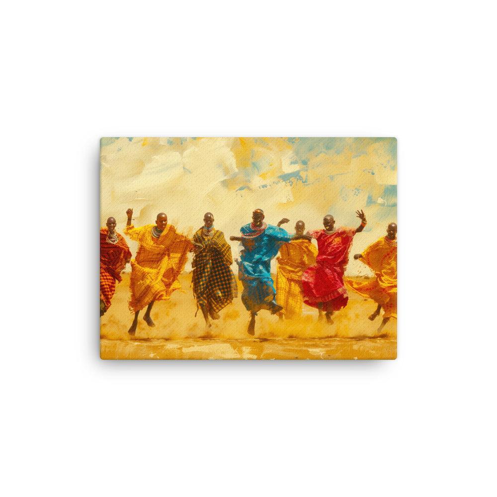 Kenya Vibrant Maasai Cultural Celebration Thin Canvas - Oh Posters