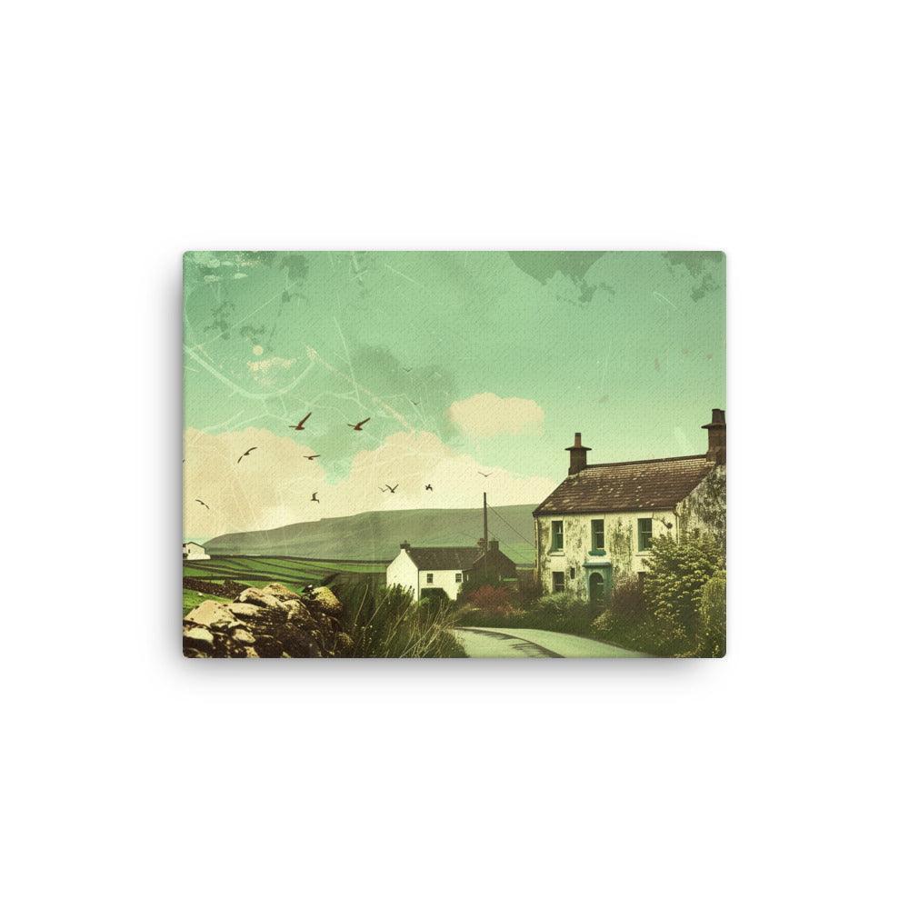 Ireland Rural Cottage Countryside Vintage Thin Canvas - Oh Posters