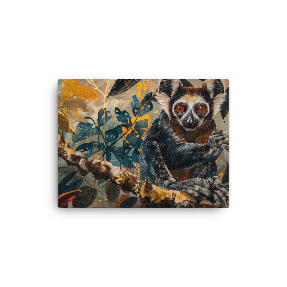 Madagascar Aye-aye Lemur Vibrant Jungle Art Thin Canvas - Oh Posters