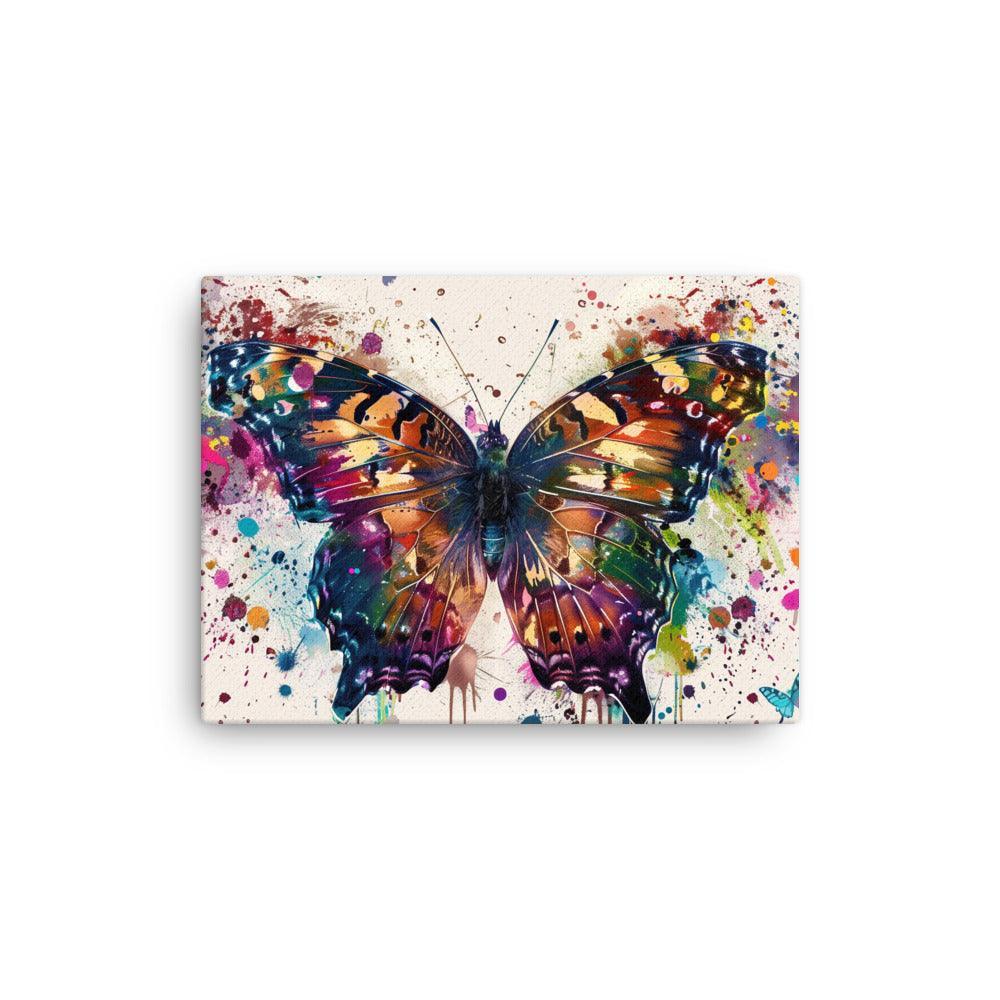 Vibrant Butterfly Colorful Splatter Modern Art Thin Canvas - Oh Posters