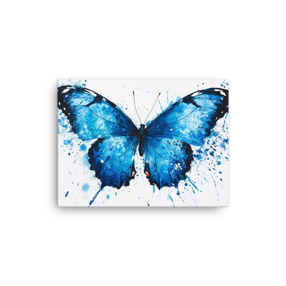 Blue Morpho Butterfly Abstract Watercolor Art Thin Canvas - Oh Posters