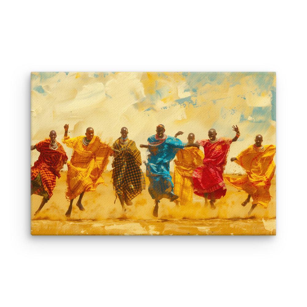 Kenya Vibrant Maasai Cultural Celebration Thin Canvas - Oh Posters