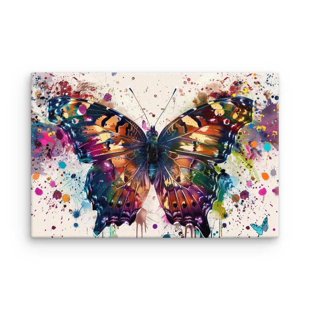 Vibrant Butterfly Colorful Splatter Modern Art Thin Canvas - Oh Posters