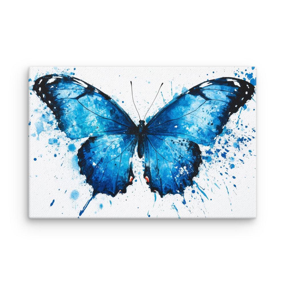 Blue Morpho Butterfly Abstract Watercolor Art Thin Canvas - Oh Posters