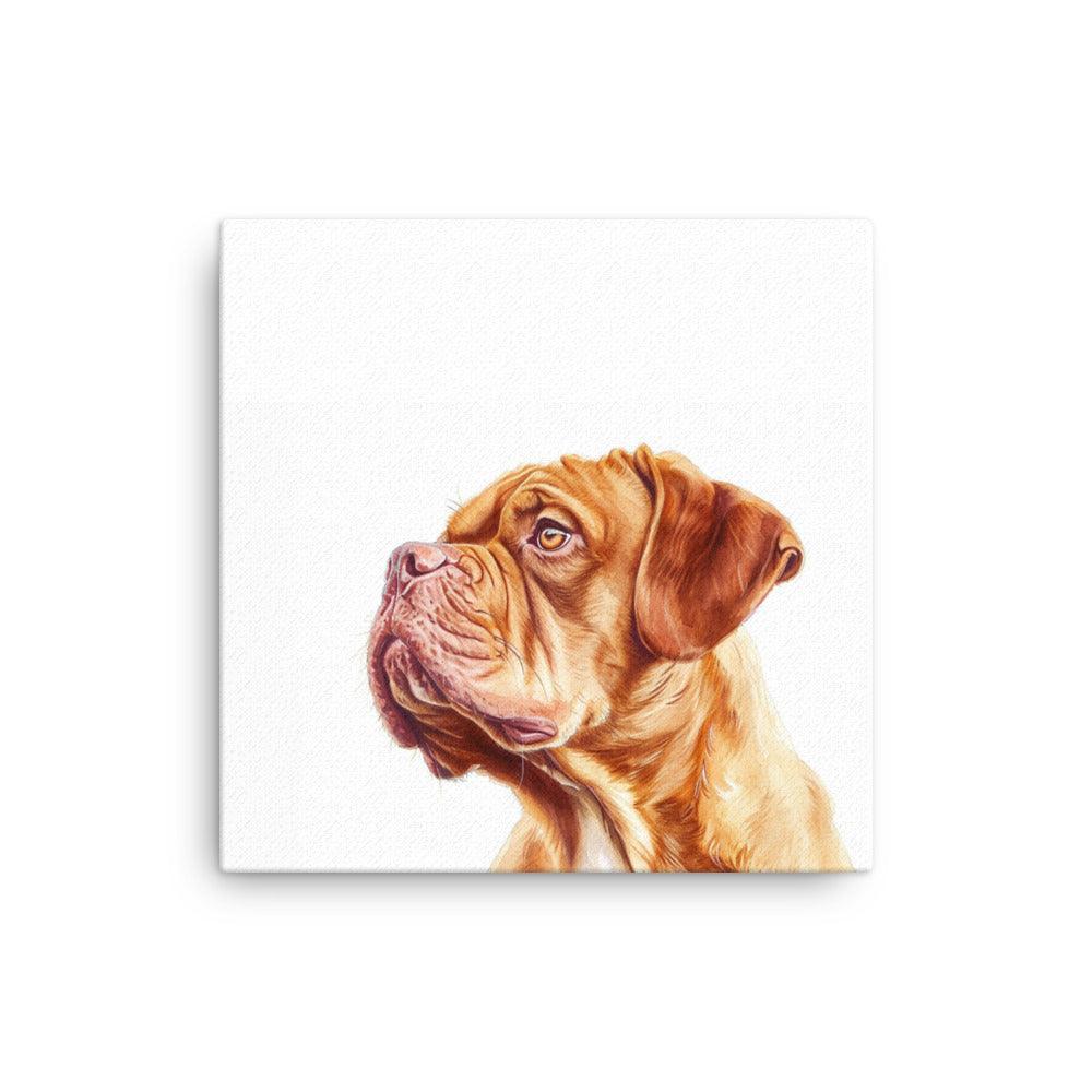 Dogue de Bordeaux Profile Portrait Illustration Thin Canvas - Oh Posters