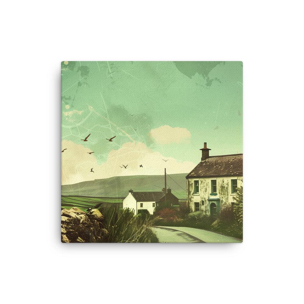 Ireland Rural Cottage Countryside Vintage Thin Canvas - Oh Posters