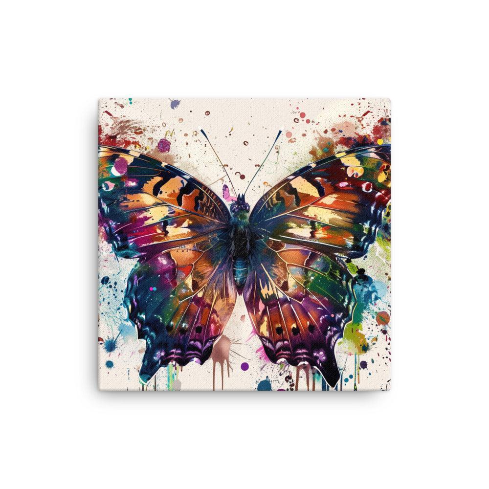 Vibrant Butterfly Colorful Splatter Modern Art Thin Canvas - Oh Posters