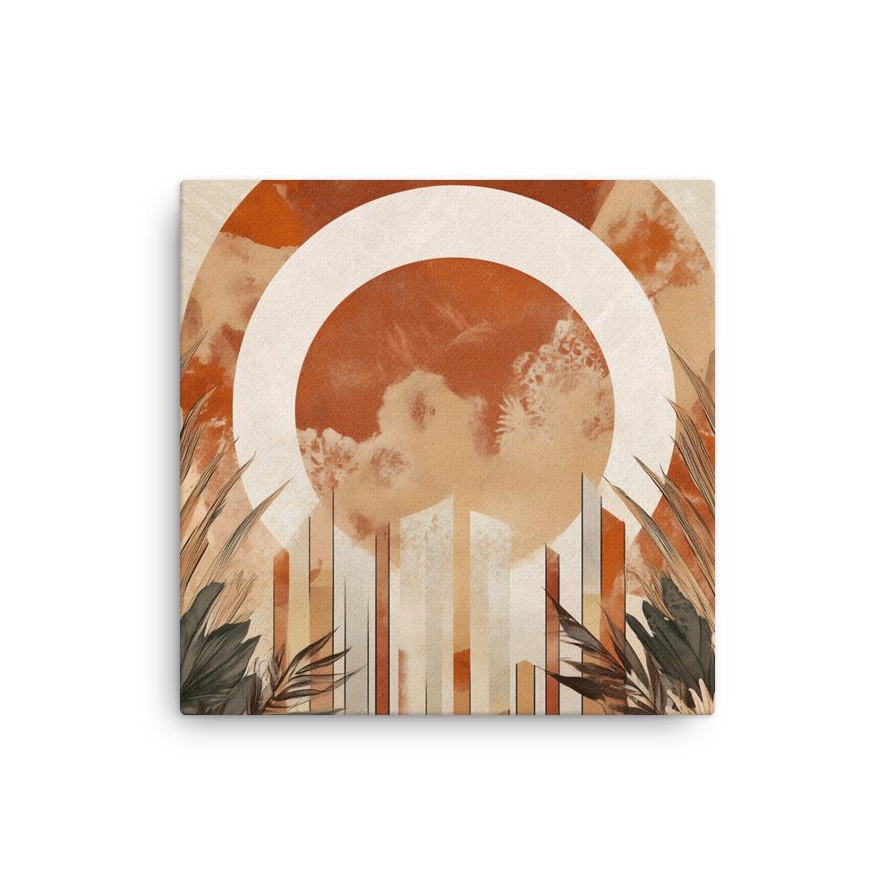 Boho Sunburst with Floral Elements Thin Canvas - Oh Posters