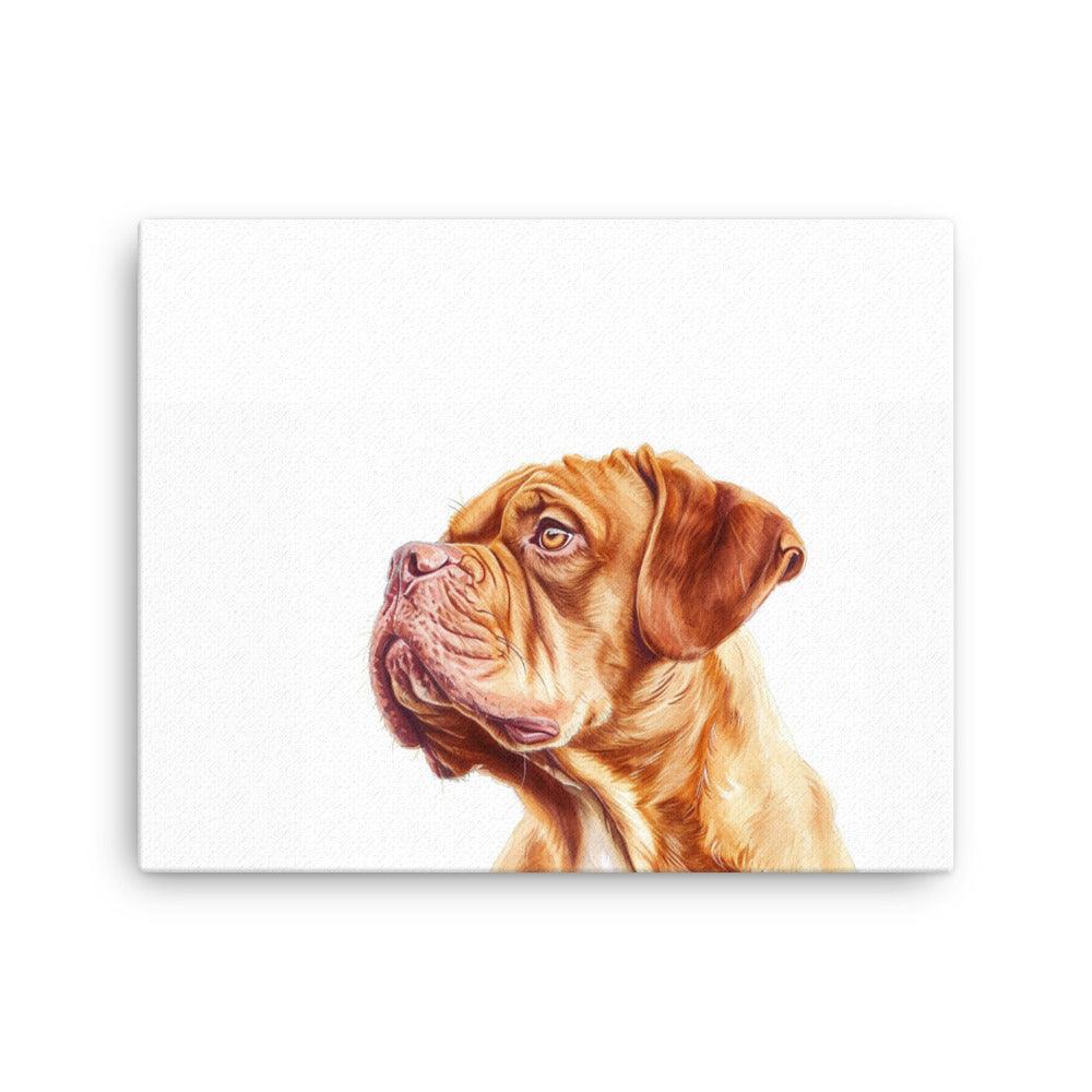 Dogue de Bordeaux Profile Portrait Illustration Thin Canvas - Oh Posters