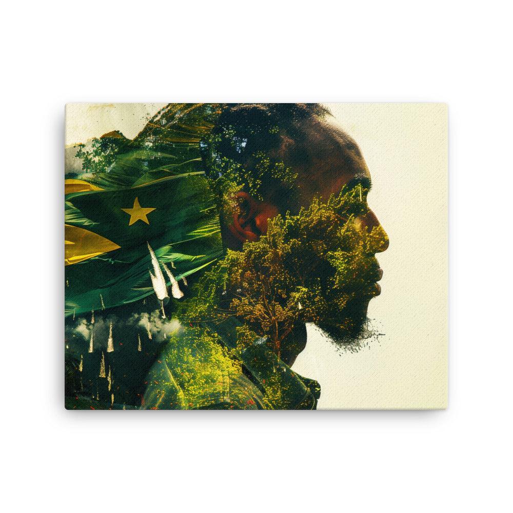 Jamaican Man Nature Inspired Double Exposure Art Thin Canvas - Oh Posters