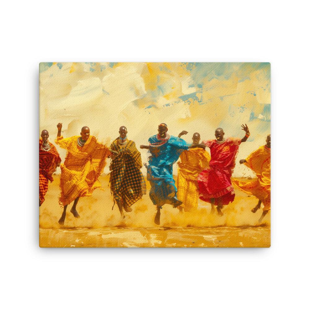 Kenya Vibrant Maasai Cultural Celebration Thin Canvas - Oh Posters
