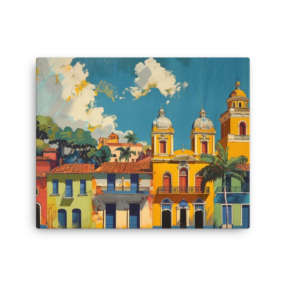 Paraguay Vibrant Colonial Architecture Thin Canvas - Oh Posters