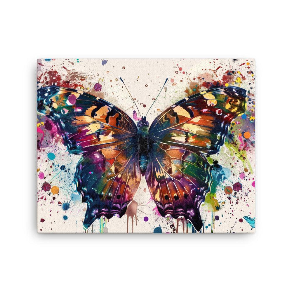 Vibrant Butterfly Colorful Splatter Modern Art Thin Canvas - Oh Posters