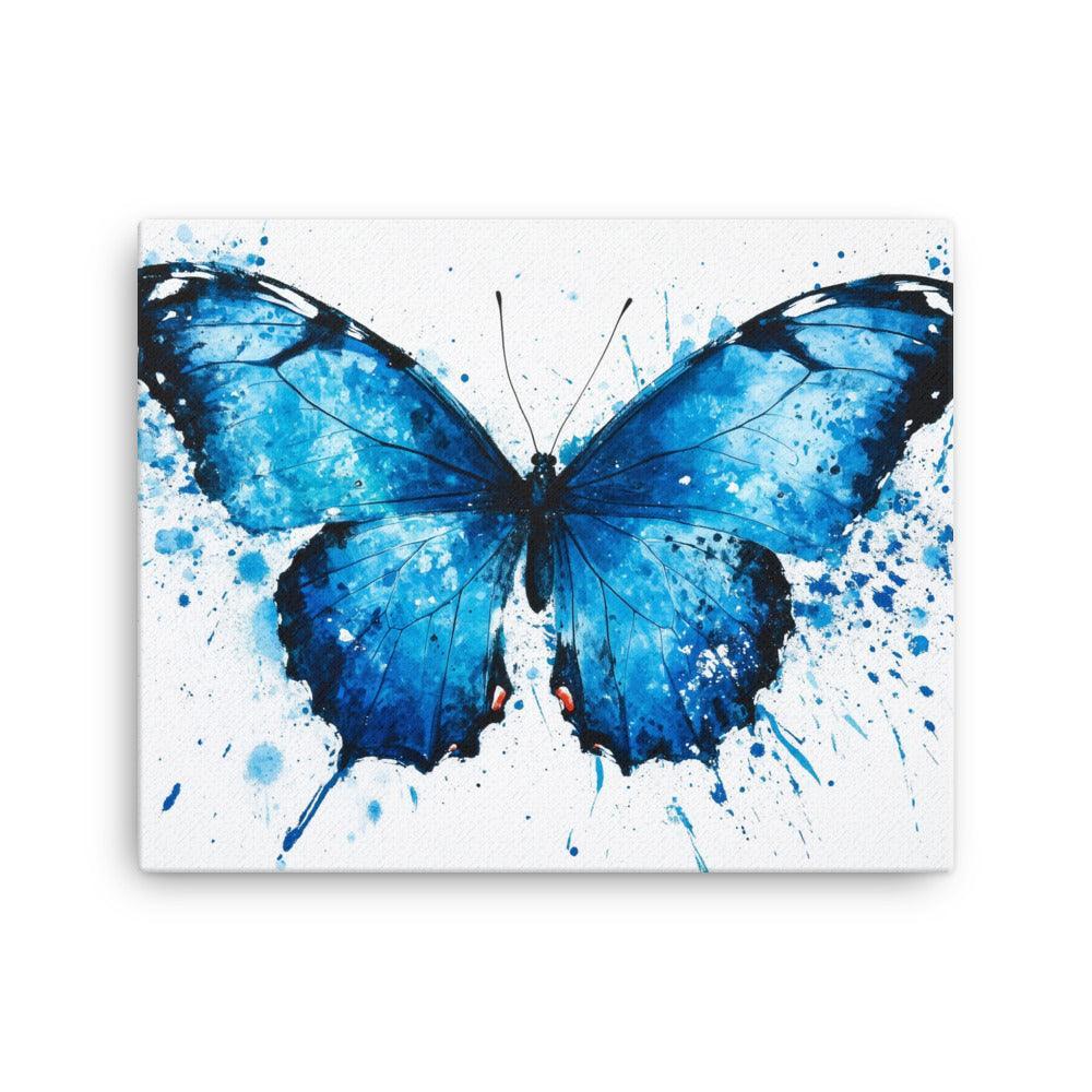 Blue Morpho Butterfly Abstract Watercolor Art Thin Canvas - Oh Posters