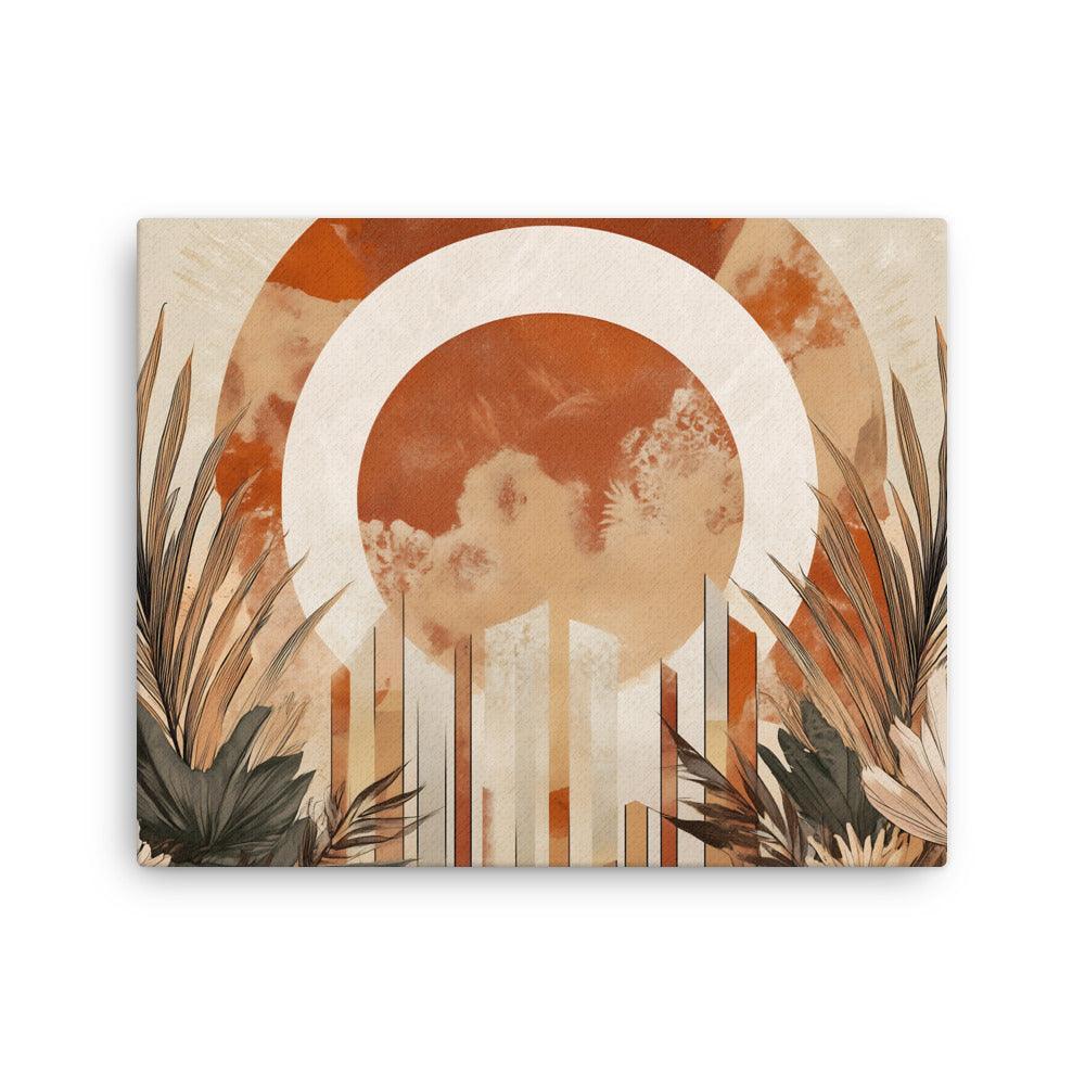 Boho Sunburst with Floral Elements Thin Canvas - Oh Posters