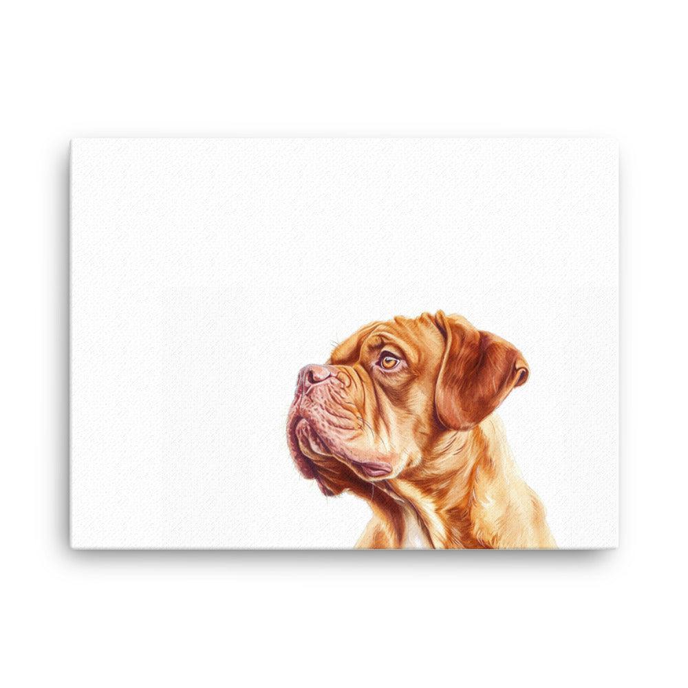 Dogue de Bordeaux Profile Portrait Illustration Thin Canvas - Oh Posters