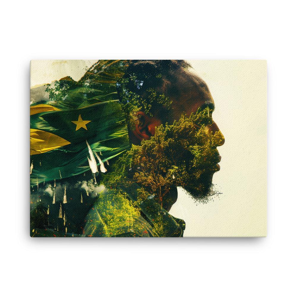 Jamaican Man Nature Inspired Double Exposure Art Thin Canvas - Oh Posters