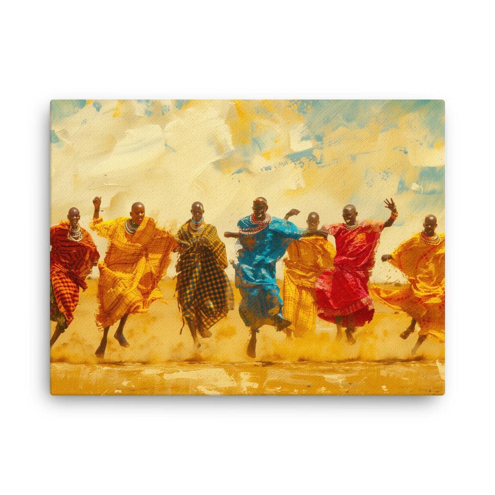 Kenya Vibrant Maasai Cultural Celebration Thin Canvas - Oh Posters