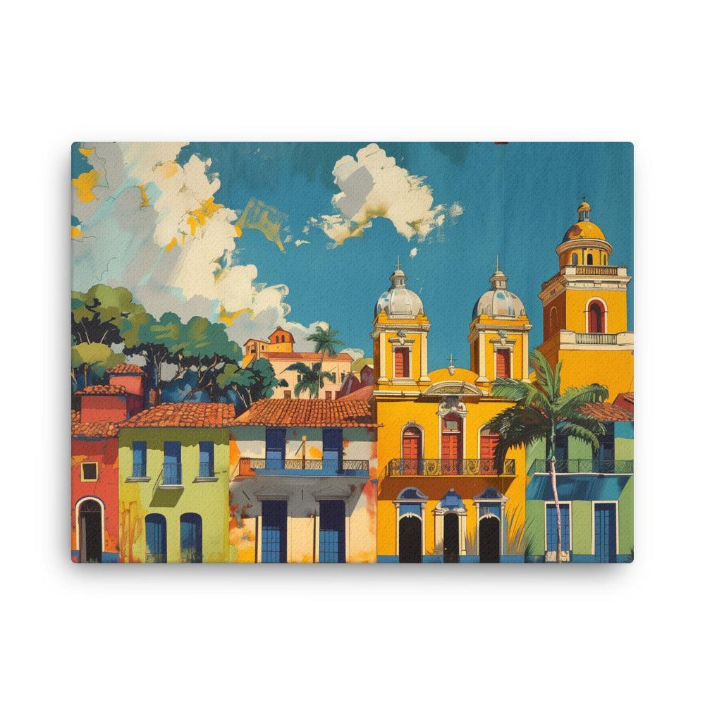 Paraguay Vibrant Colonial Architecture Thin Canvas - Oh Posters