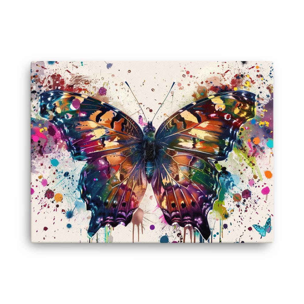 Vibrant Butterfly Colorful Splatter Modern Art Thin Canvas - Oh Posters