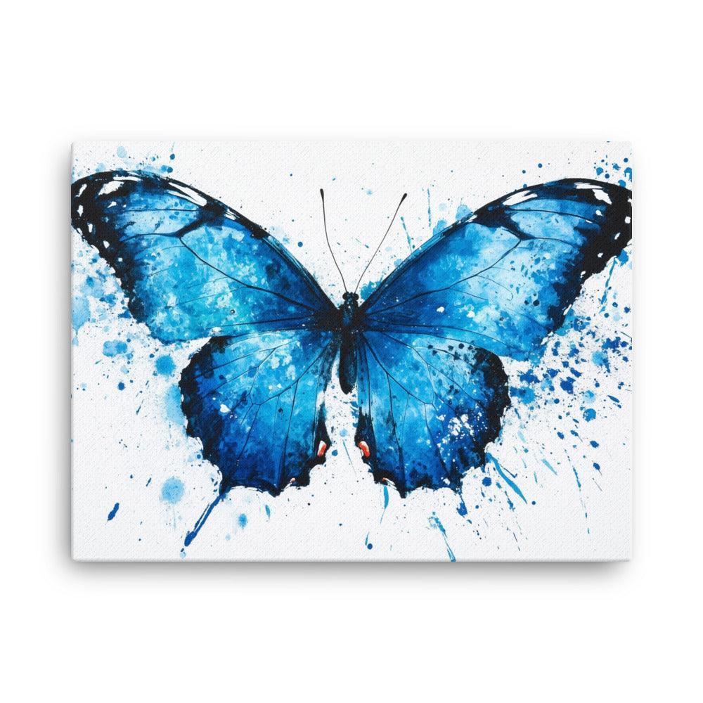 Blue Morpho Butterfly Abstract Watercolor Art Thin Canvas - Oh Posters